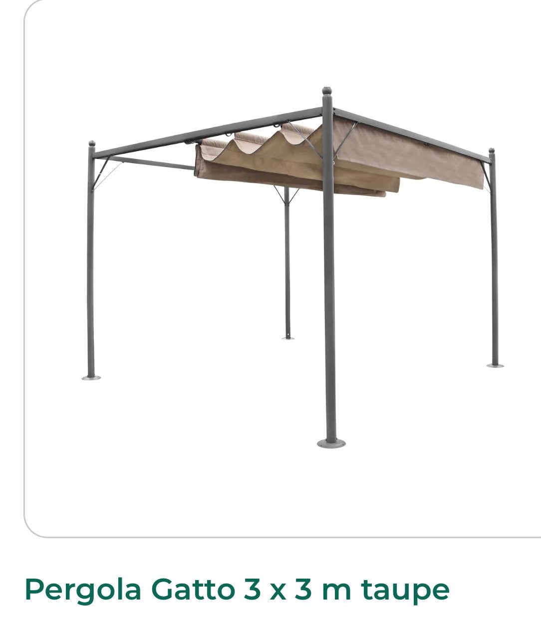 Pergola te koop 3x3 m, Ophalen, Zo goed als nieuw, Minder dan 5 meter, Paviljoen