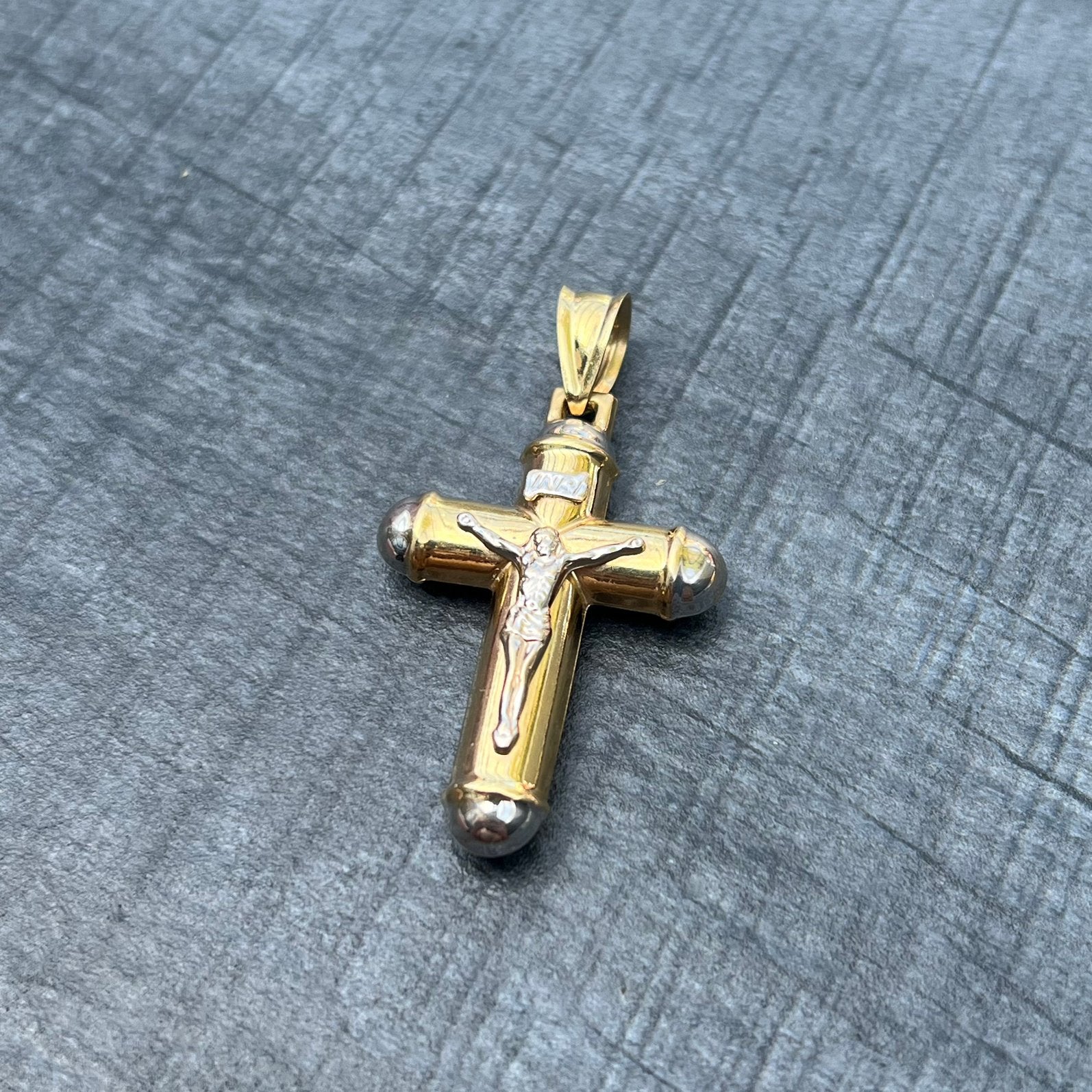 18 karaat gouden kruis kettinghanger hanger jezus, Ophalen of Verzenden, Nieuw, Goud, Kruis of Symbool