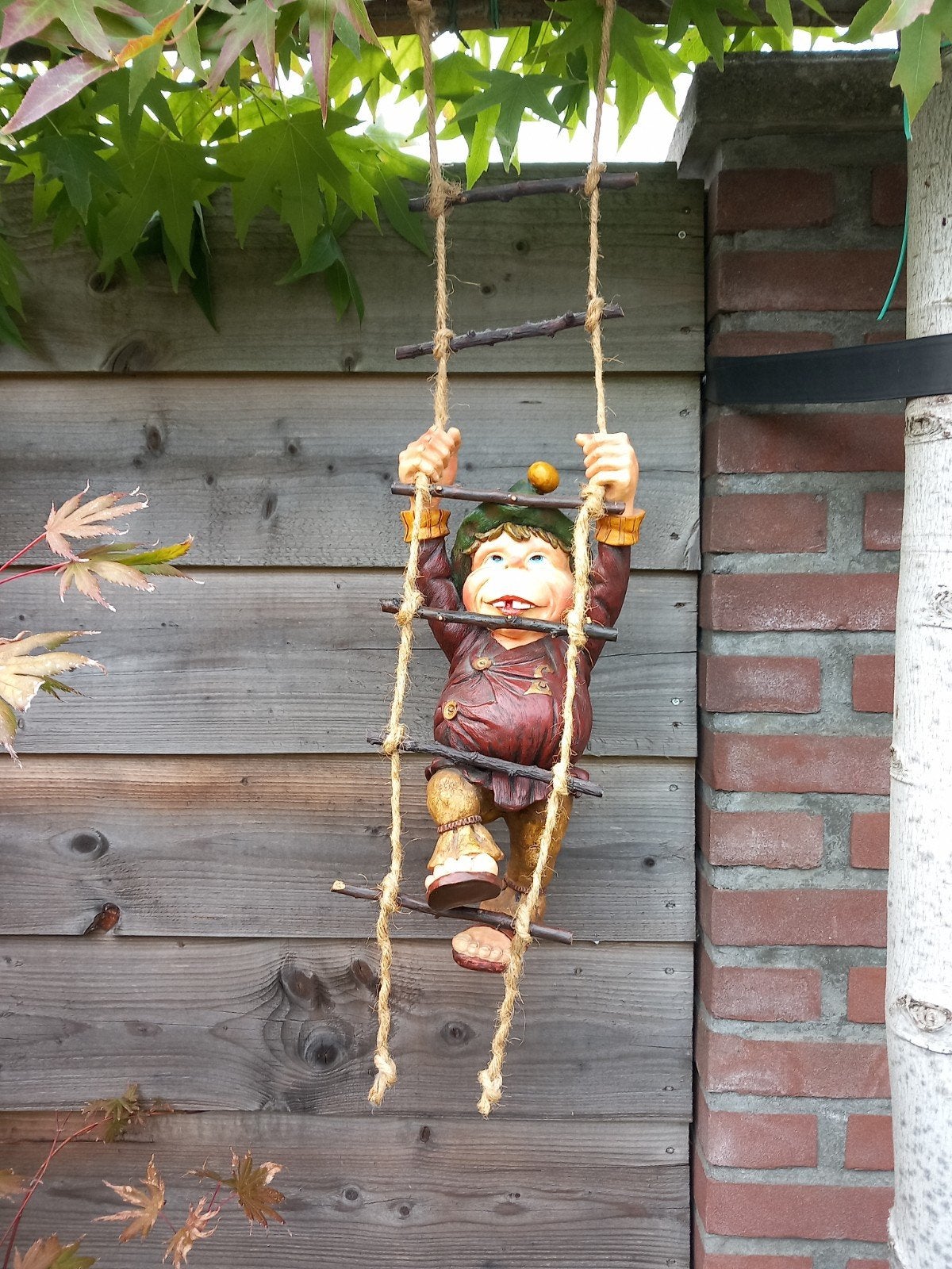 Efteling Laaf beeld op touwladder - Uniek decoratiestuk, Verzamelen, Gebruikt, Efteling, Info@efteling.com, Ophalen of Verzenden