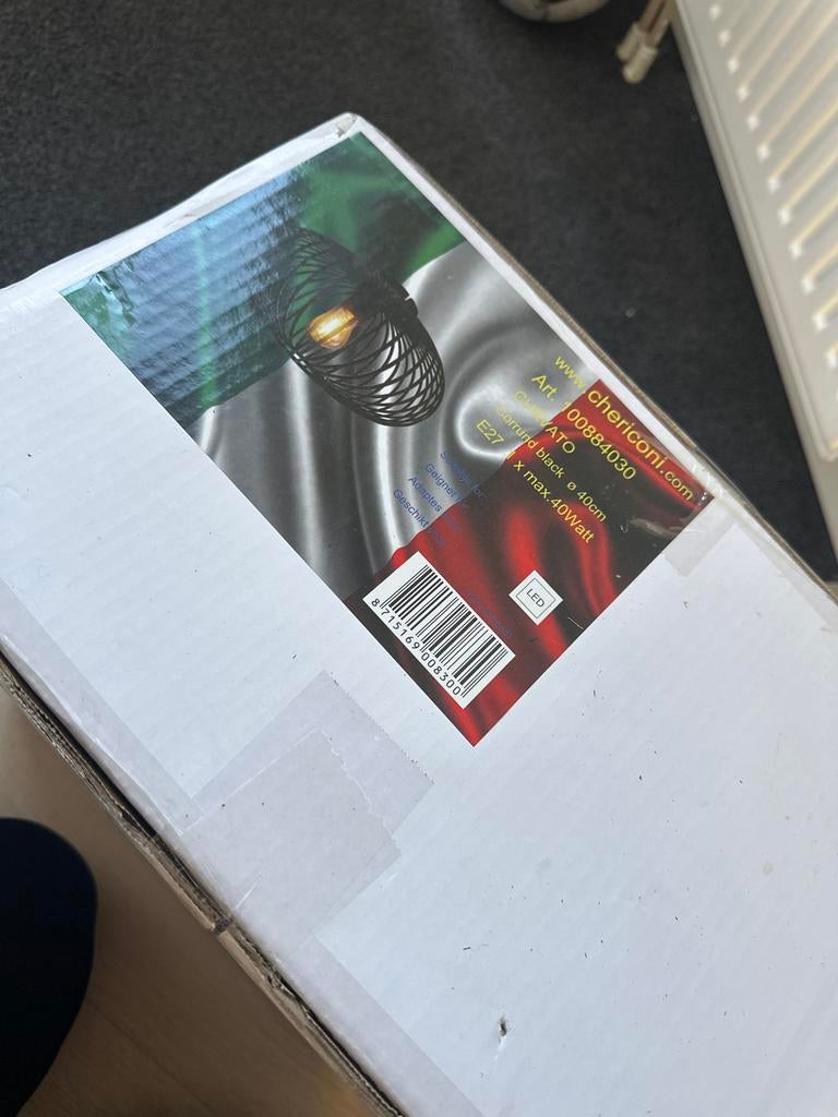 Nieuwe Chericoni Plafondlamp Corrund Zwart Ø 40cm E27, Ophalen, Nieuw, Metaal