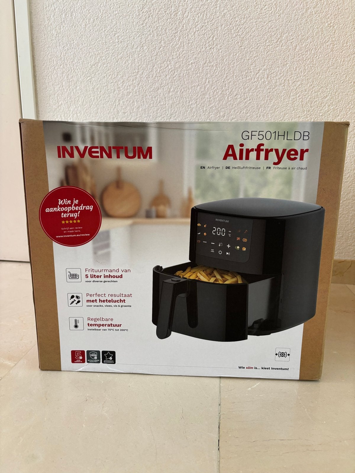 Inventum Airfryer GF501HLDB - Nieuw in doos, Ophalen, Nieuw, Airfryer, 1500 gram of meer