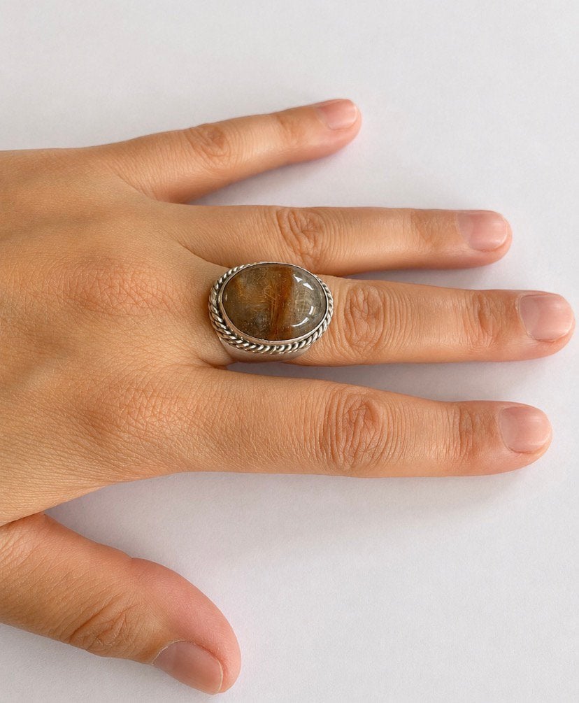 Vintage zilveren ring, Sieraden, Tassen en Uiterlijk, Ringen, 20 of groter, Ophalen of Verzenden, Zo goed als nieuw, Dame