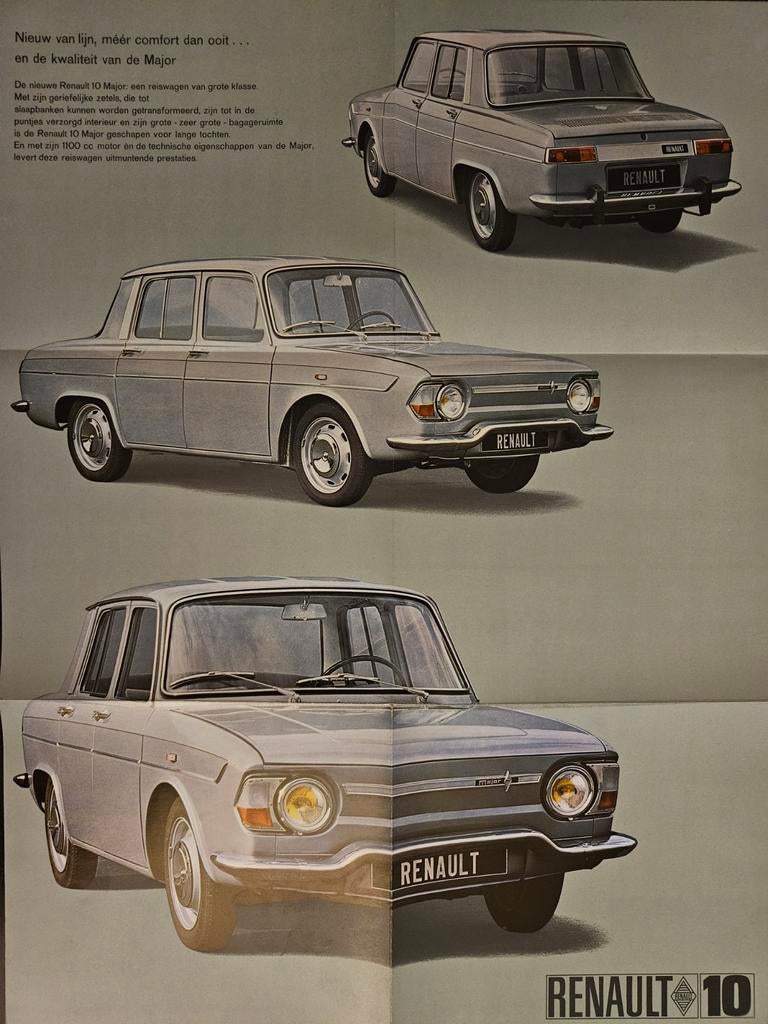 Brochure Renault 10 Major, Ophalen of Verzenden, Zo goed als nieuw, Renault