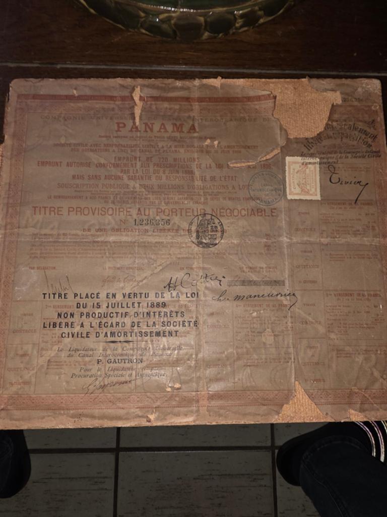 Obligatie Panama panamacanal 720 millions, Ophalen of Verzenden, Voor 1920