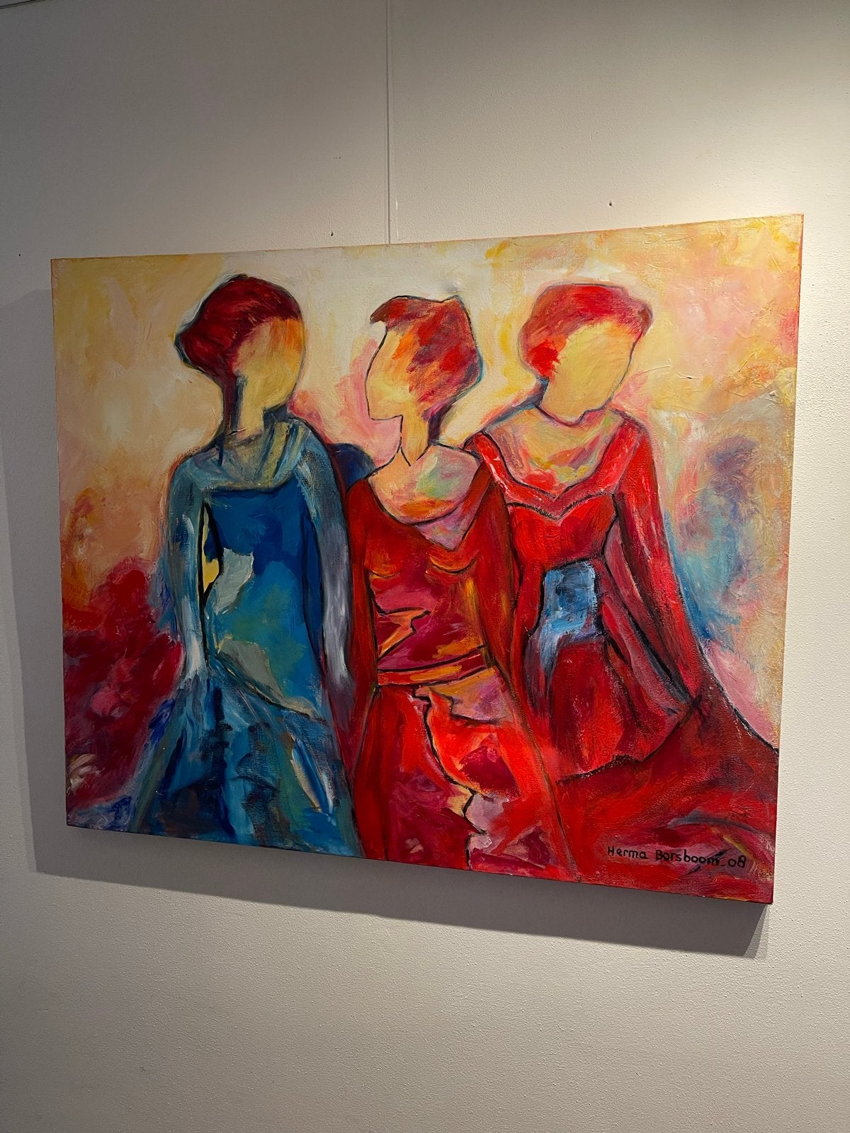 schilderij '3 vriendinnen' 120-100 cm van Herma Borsboom, Ophalen