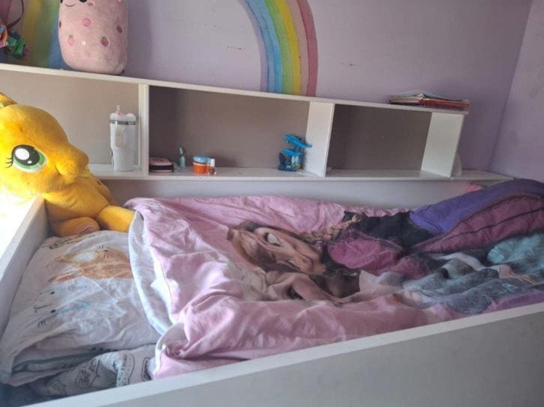 Stapelbed met opbergruimte en trap, Gebruikt, 90 cm, 160 tot 180 cm, Tweepersoons