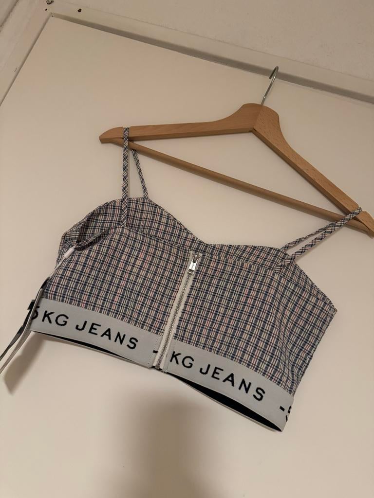 Geruite crop top met rits - KG Jeans, Tuin en Terras, Ophalen of Verzenden, Zo goed als nieuw