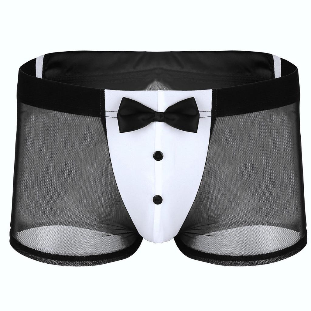 Zwarte doorzichtige heren boxer / lingerie gay boxershort, Kleding | Heren, Ondergoed, Verzenden, Overige kleuren, Boxer