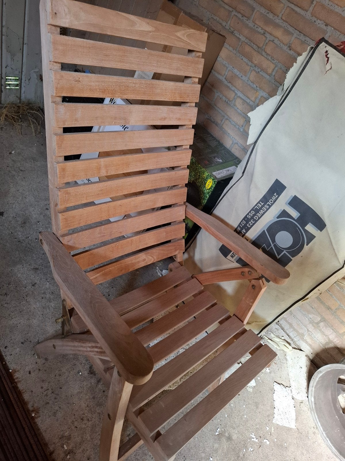 Twee teak standenstoelen, ongebruikt, Ophalen, Zo goed als nieuw, Teakhout, Verstelbaar