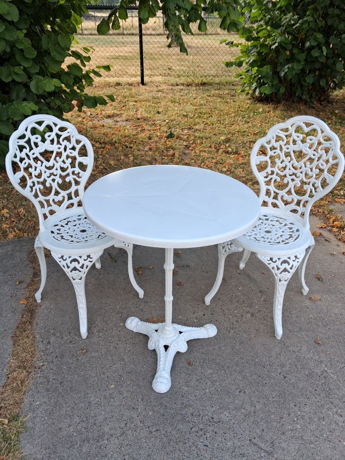 Te koop: leuk nostalgisch tuinsetje., Ophalen, Aluminium, 2 zitplaatsen