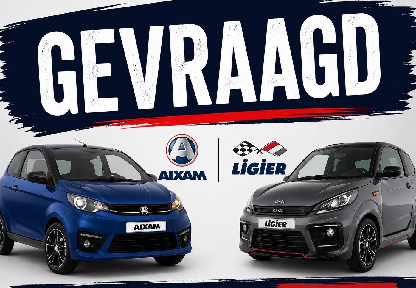 GEVRAAGD Brommobiel / Brommobielen Aixam Ligier, Ophalen, Gebruikt, Ligier, 16 km/u of meer