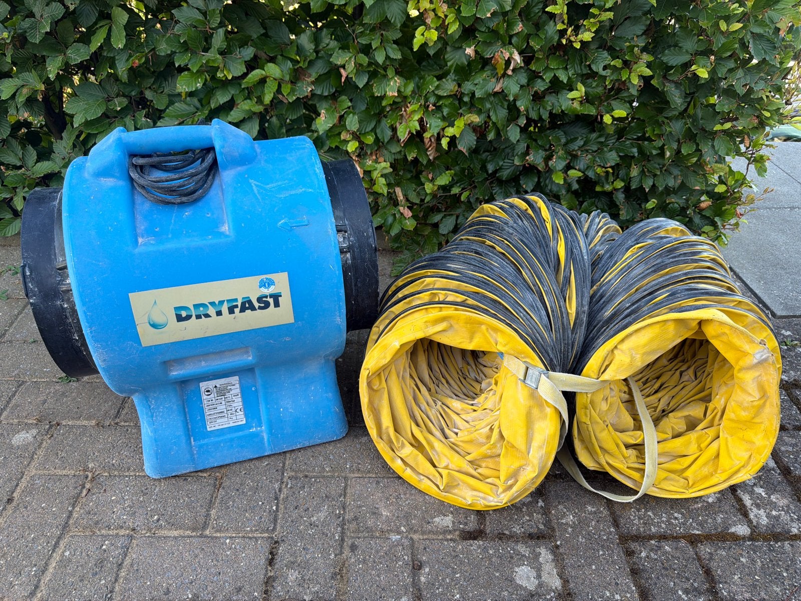 Dryfast DAF2500 Afzuiger/Ventilator met slangen, Ophalen of Verzenden, Gebruikt, Ventilator en Afzuiger