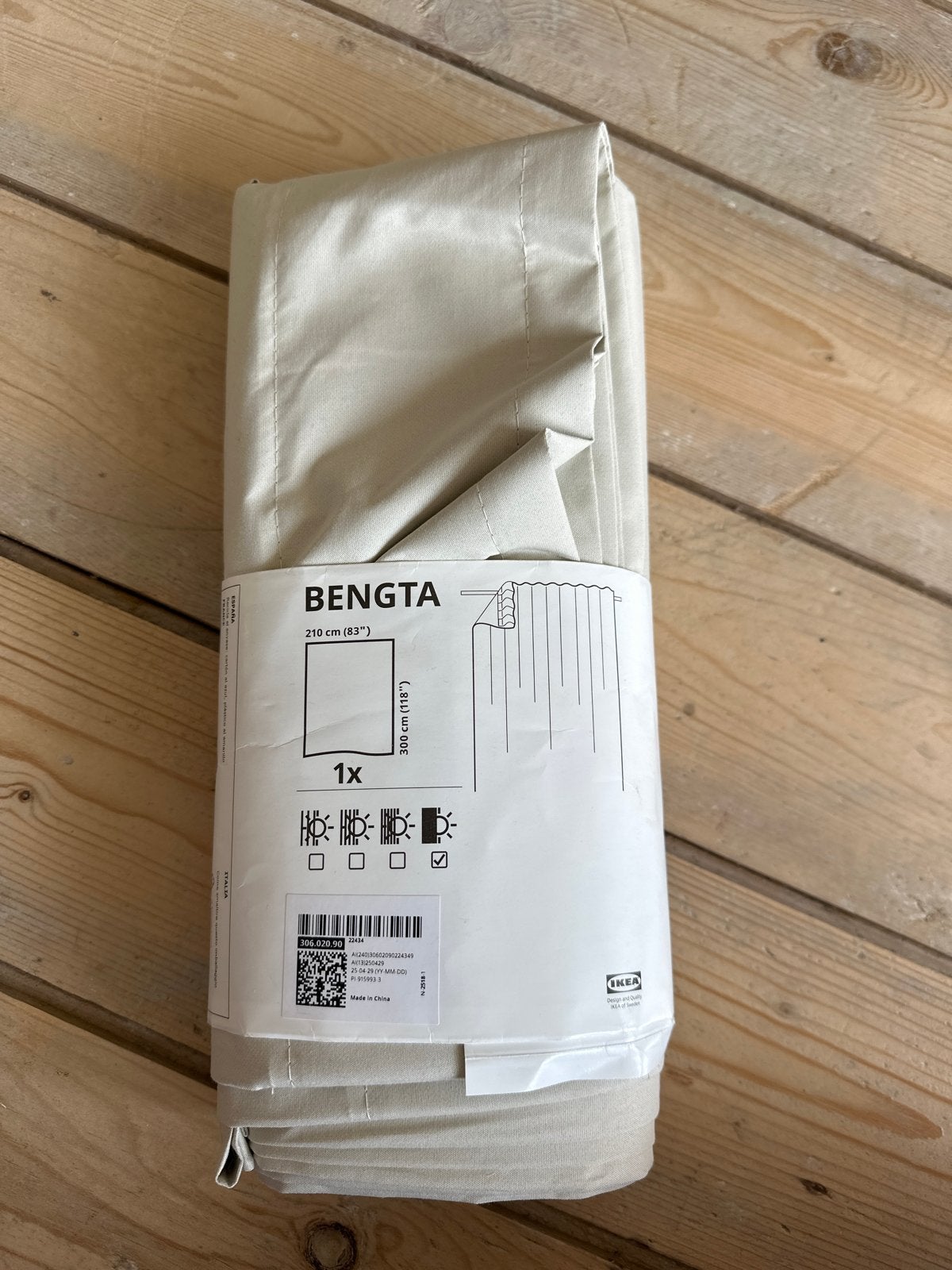 IKEA BENGTA Verduisterend Gordijn - Beige 210x300 cm, Verduisterend, Beige, Nieuw, Ophalen of Verzenden
