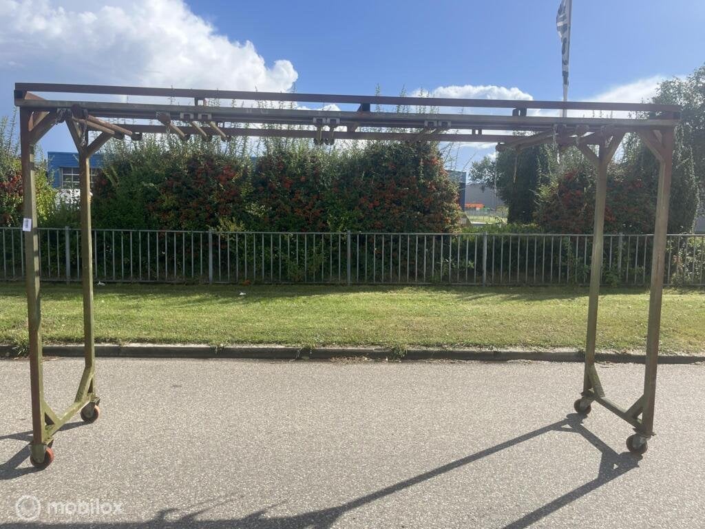 Mobiel rek met haken | Spuitrek | 340x72x240cm, Gebruikt