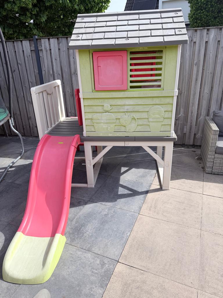 Smoby speelhuisje met glijbaan, Ophalen, Gebruikt, Plastic