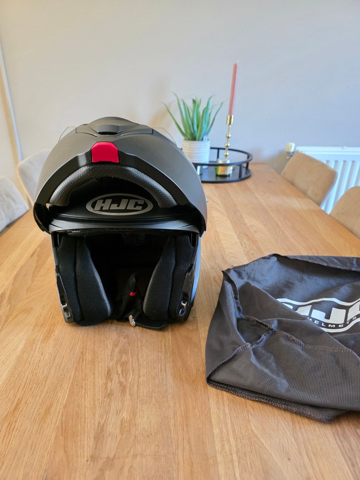HJC 190 Systeemhelm Mat Zwart | M | Pinlock, Motoren, Ophalen, M, Systeemhelm, Heren