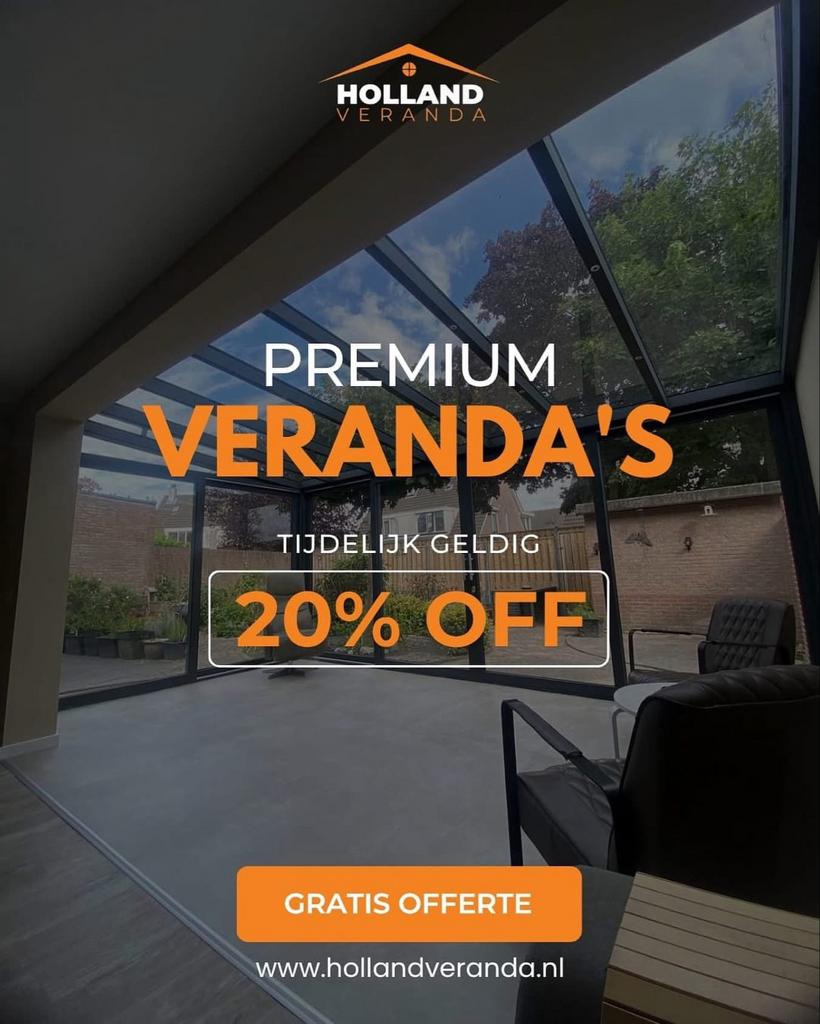 Veranda / Overkapping Aluminium | 48u Levering, Tuin en Terras, Overkappingen, Ophalen of Verzenden, Nieuw, Veranda