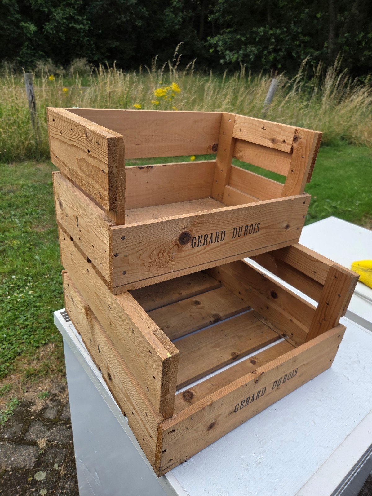 2 houten kratjes verzenden mogelijk, Doe-het-zelf en Verbouw, Kratten en Dozen, Ophalen, Minder dan 40 cm, Doos, Minder dan 35 cm