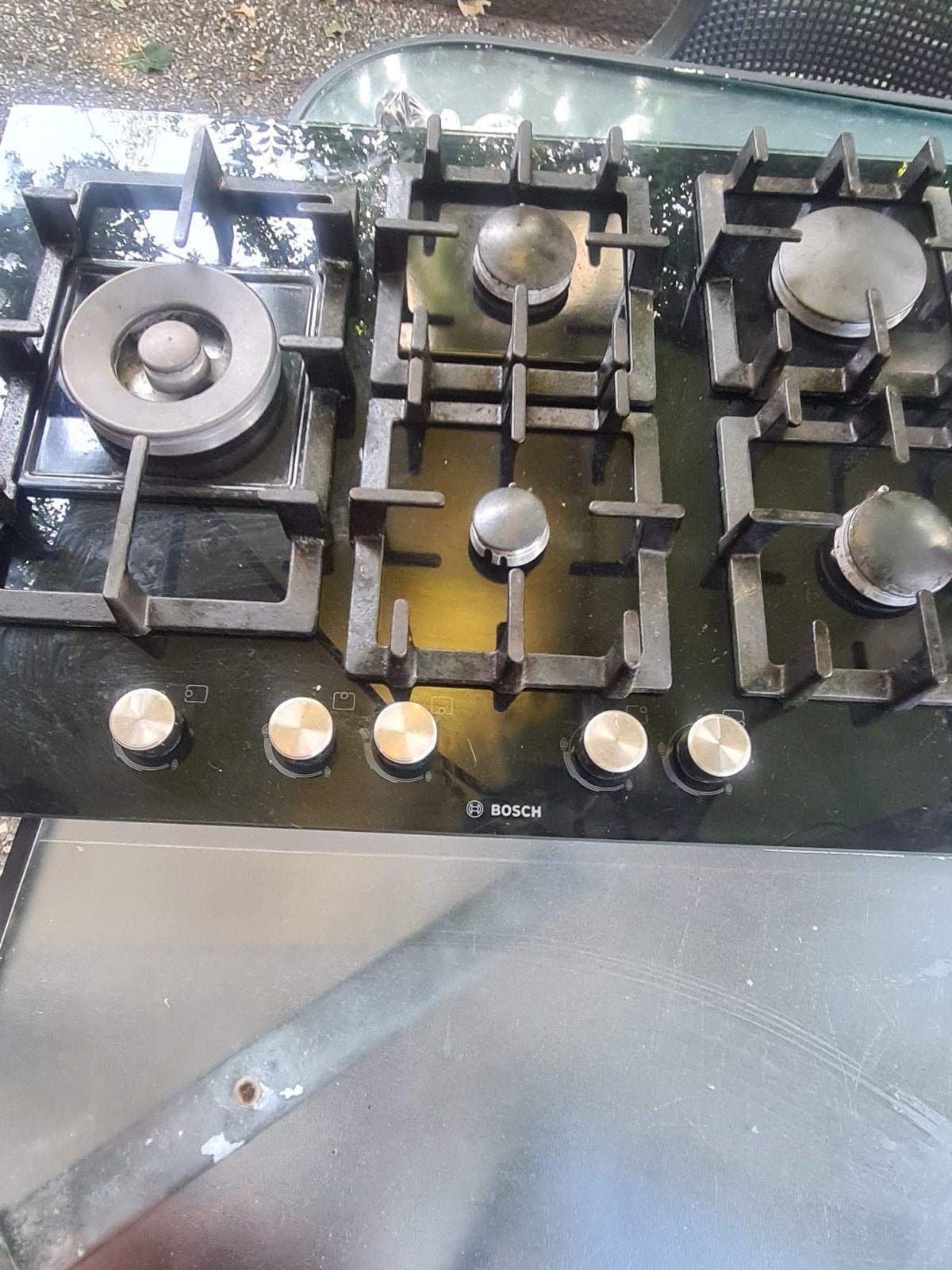 Bosch 5-pits gasfornuis - Gebruikt, Witgoed en Apparatuur, Kookplaten, Gebruikt, Inbouw, Gas, 5 kookzones of meer, Ophalen