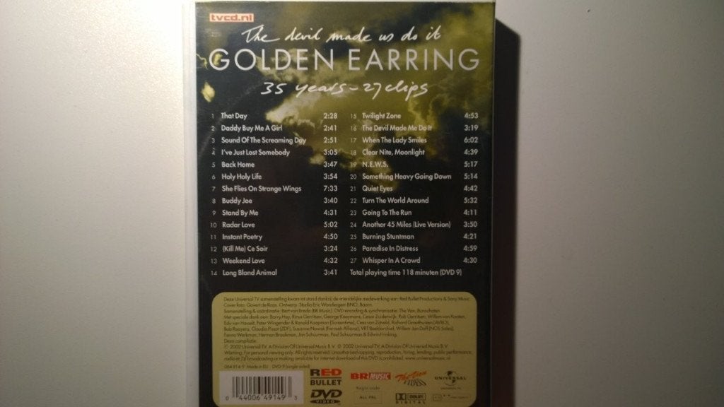 Golden Earring - The Devil Made Us Do It 35 Years (DVD), Alle leeftijden, Ophalen of Verzenden, Zo goed als nieuw