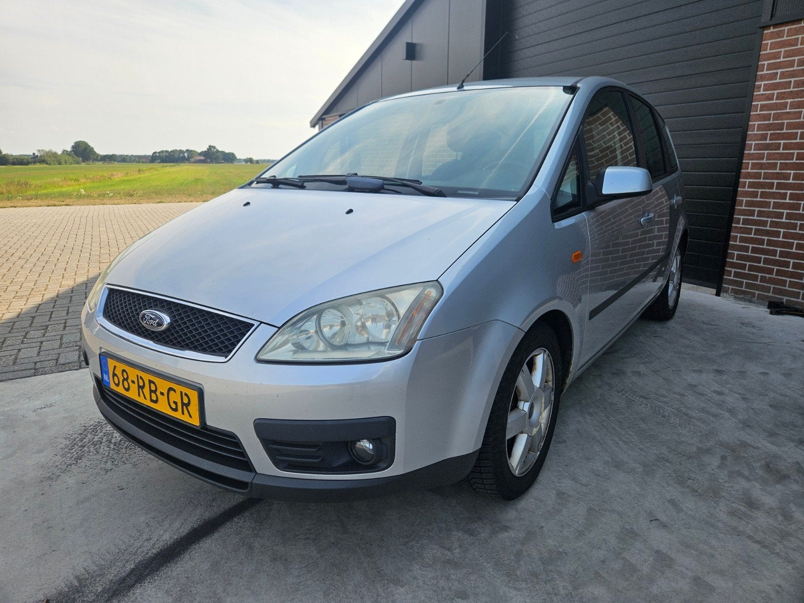 Ford C-Max 1.6 74KW 2005 Grijs, Auto's, Voorwielaandrijving, 1596 cc, Stof, 100 pk