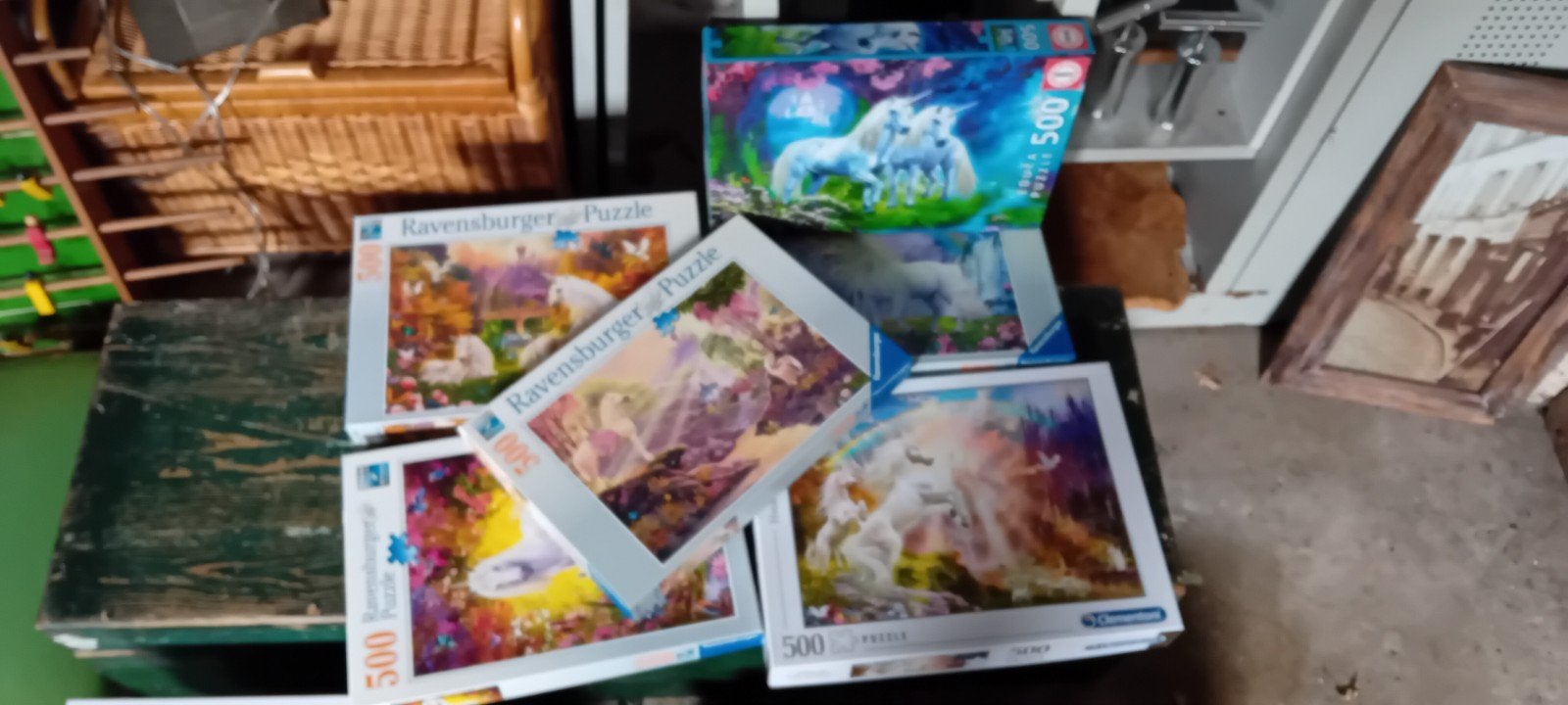 Diverse puzzels: Disney, dieren, fantasie (500-1000 stukjes), Ophalen of Verzenden, 500 t/m 1500 stukjes, Gebruikt, Legpuzzel
