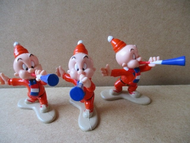adv10611 looney tunes oranje supporter 3, Verzamelen, Ophalen, Looney Tunes, Gebruikt, Beeldje of Figuurtje