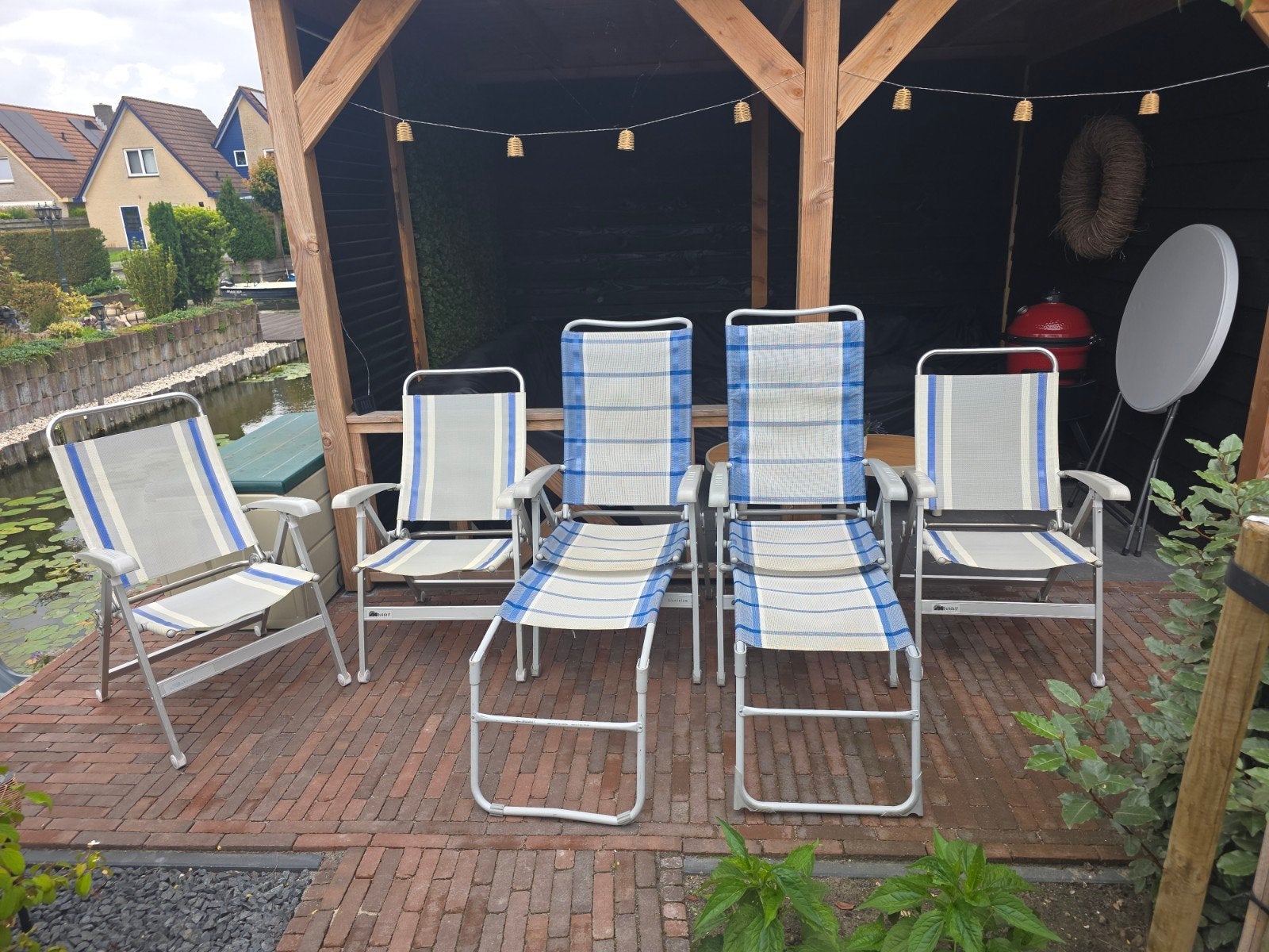 Dukdalf Campingstoelen en Voetenbankjes Set, Ophalen