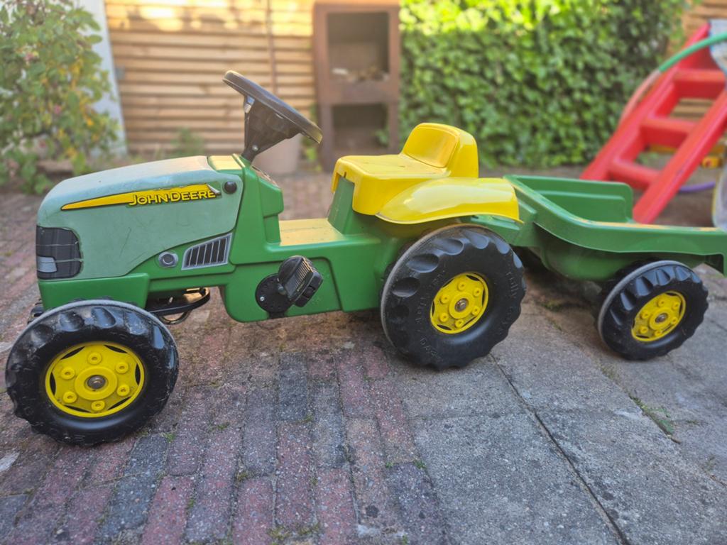 John Deere traptractor met aanhanger, Ophalen, Gebruikt, Trapvoertuig