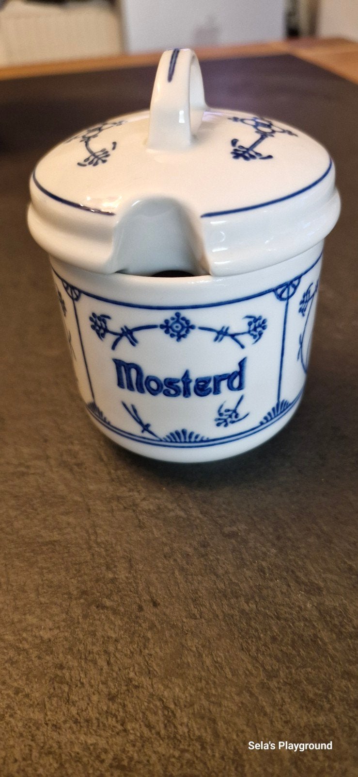 Vintage Mosterdpotje Jäger Eisenberg Original Blau Saks, Ophalen of Verzenden