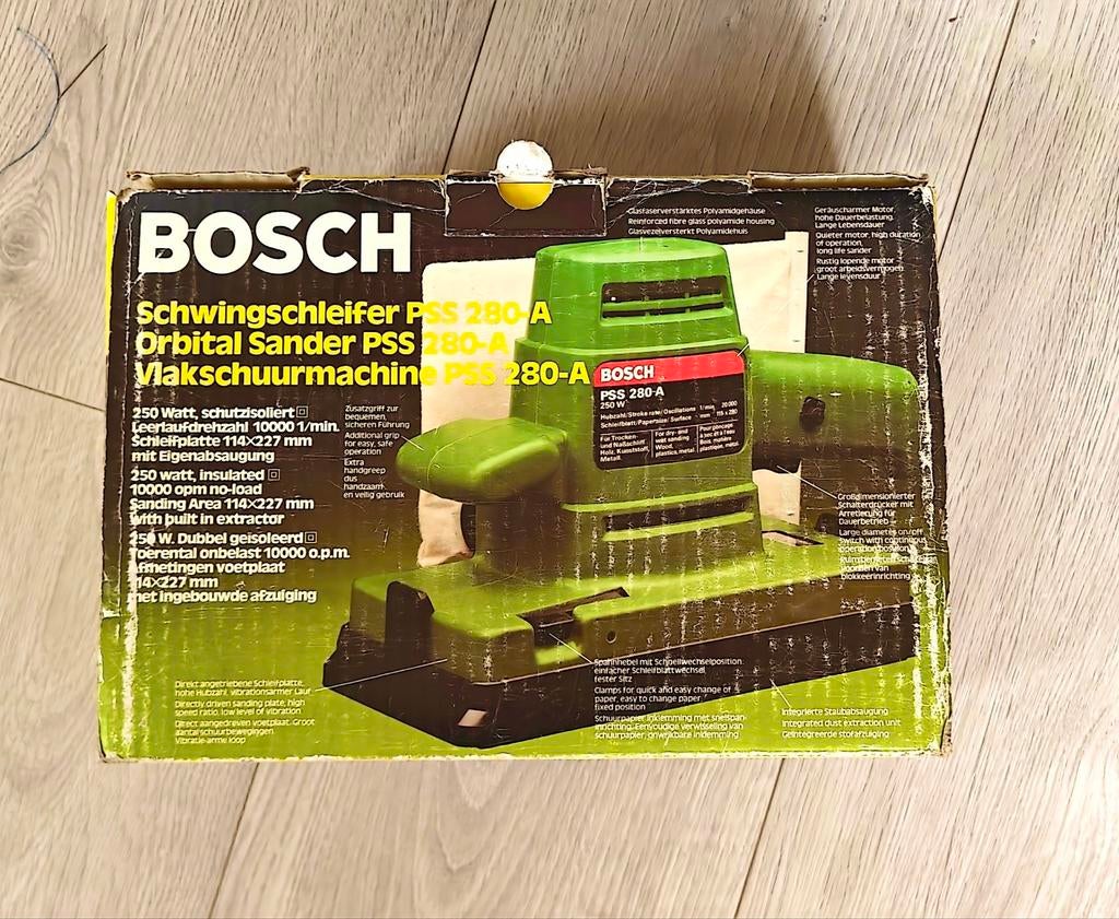 Bosch PSS 280-A excentrische schuurmachine, Ophalen of Verzenden, Gebruikt, Minder dan 600 watt, Excentrische schuurmachine