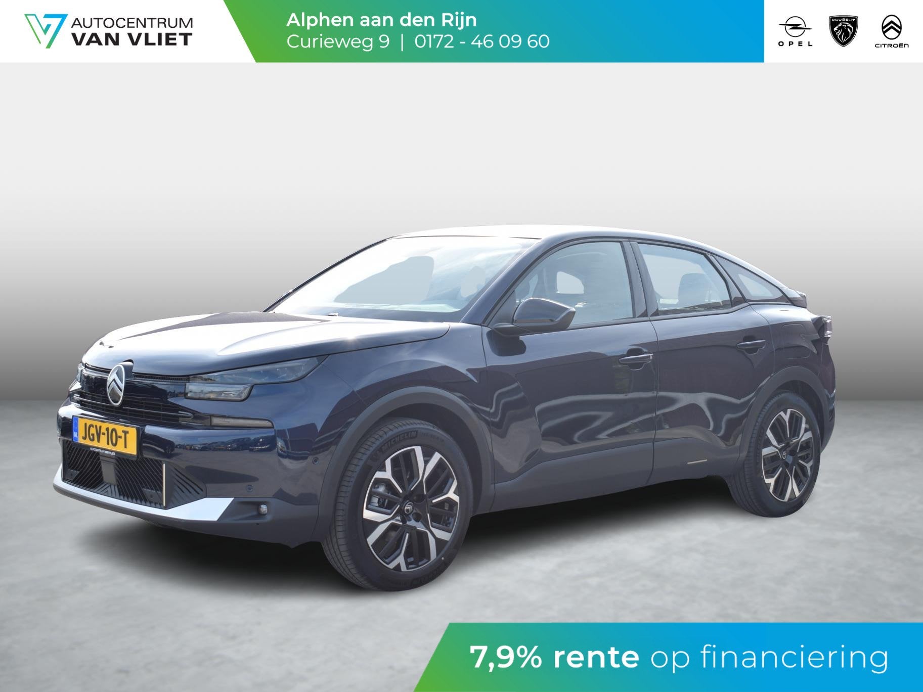 Citroen Ë-C4 Business 156pk Extended range 54 kWh SOH 99% |, Auto's, Gebruikt, Zwart, 156 pk, Blauw