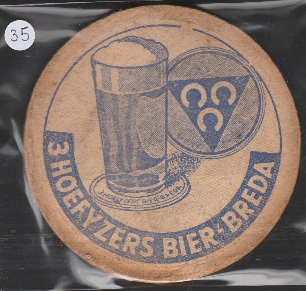 Bierviltje 3 hoefyzers breda 35, Verzamelen, Biermerken, Verzenden, Gebruikt, Viltje(s), Overige merken