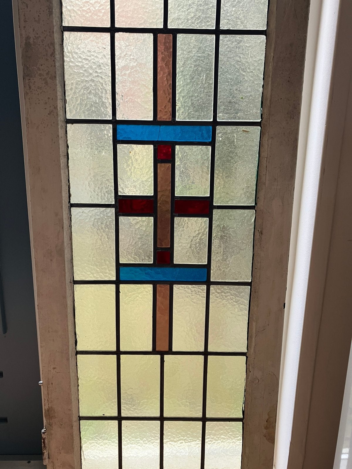GLAS IN LOOD RAAM 1932 ORIGINEEL, Doe-het-zelf en Verbouw, Glas en Ramen, Ophalen, Gevelraam of Ruit, Zo goed als nieuw, Minder dan 80 cm
