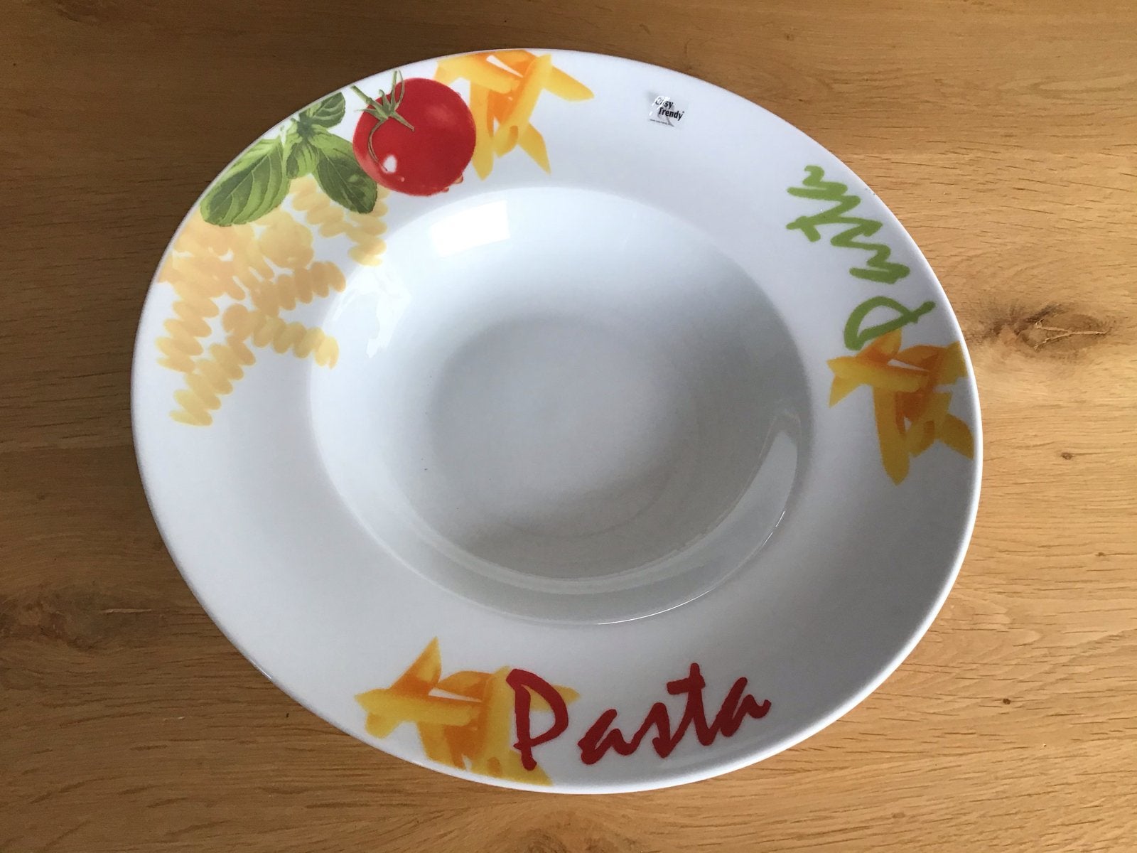 Cosy & Trendy Pastabord - Wit met Pasta-opdruk, Overige merken, Keramiek, Ophalen of Verzenden, Zo goed als nieuw