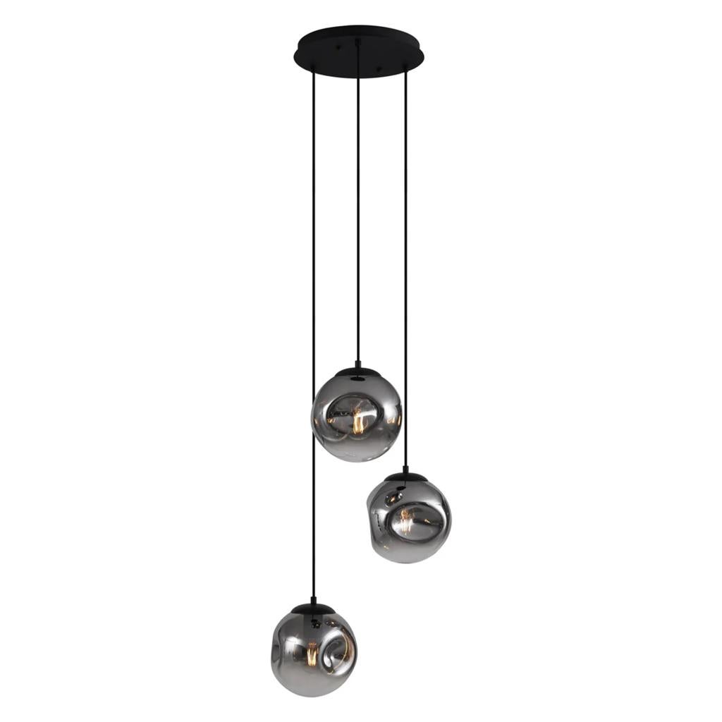 Moderne Smoke Glazen Hanglamp - 3 Bollen, Ophalen, Nieuw, Glas, 75 cm of meer