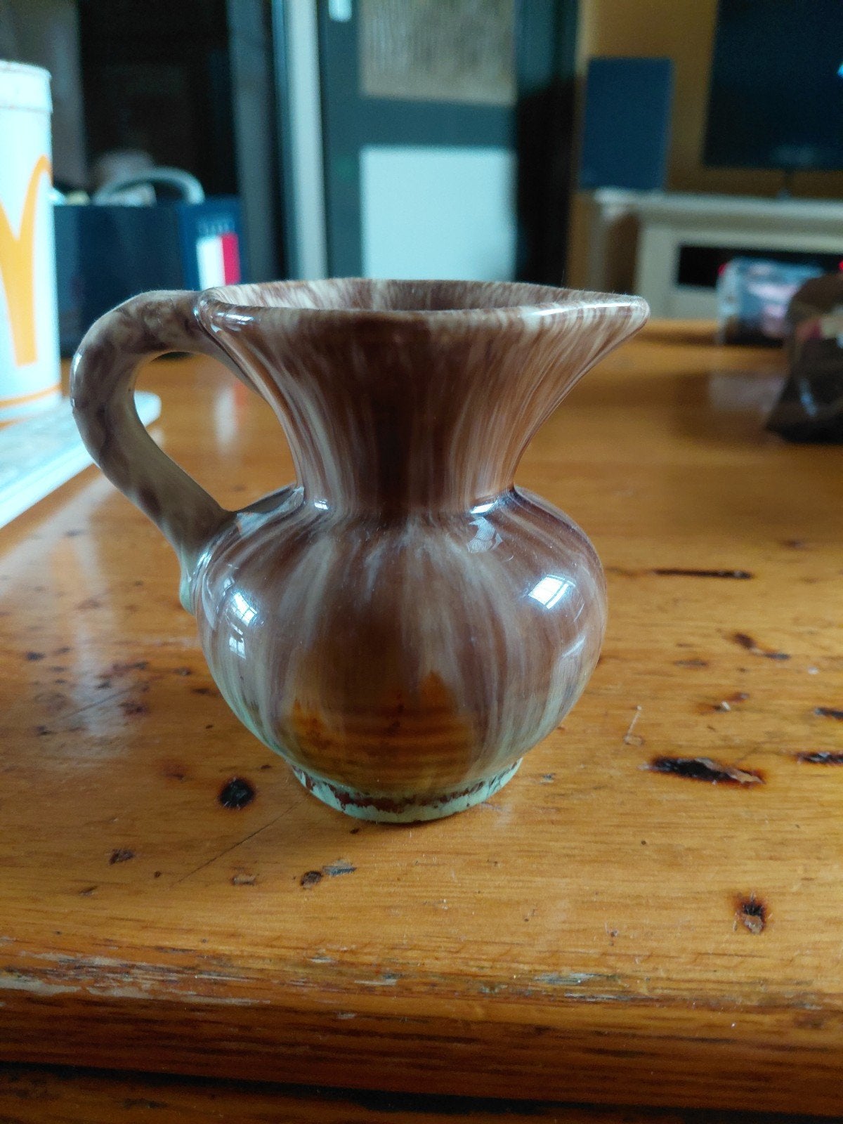 Vintage druipglazuur kannetje  nieuwstaat., Ophalen of Verzenden