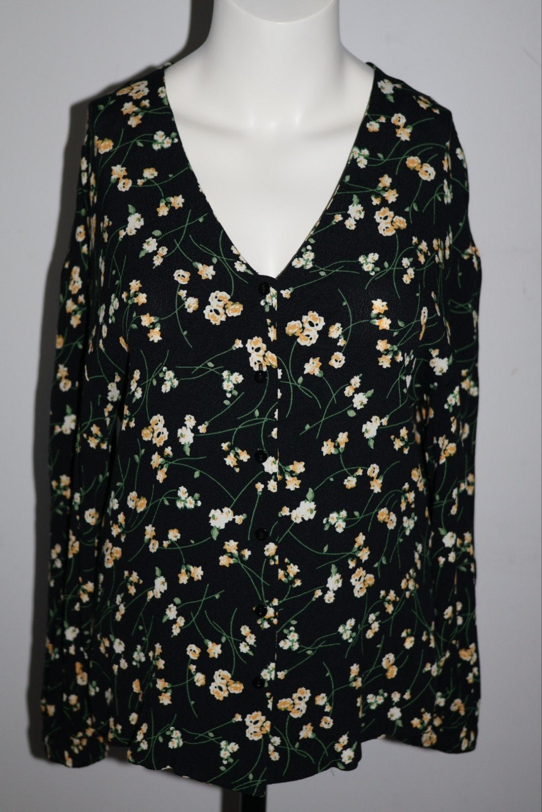 Ba&sh blouse zwart met bloemmotief maat 0 (XS/S), Ba&sh.nl, Ba&sh, Ophalen of Verzenden, Zo goed als nieuw