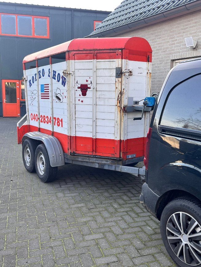 Paarden trailer, Ophalen, Gebruikt, Hout, 1½-paards trailer