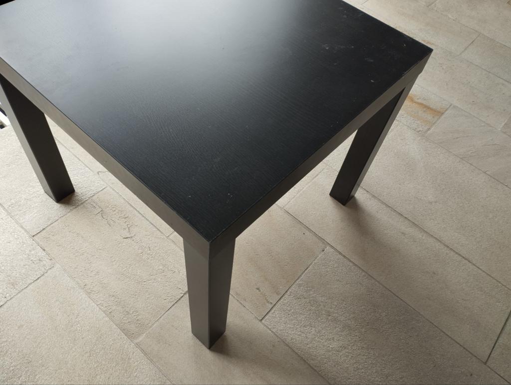 Gratis ophalen zwart Ikea Lack tafeltje., Ophalen, Gebruikt, Vierkant, 45 tot 60 cm