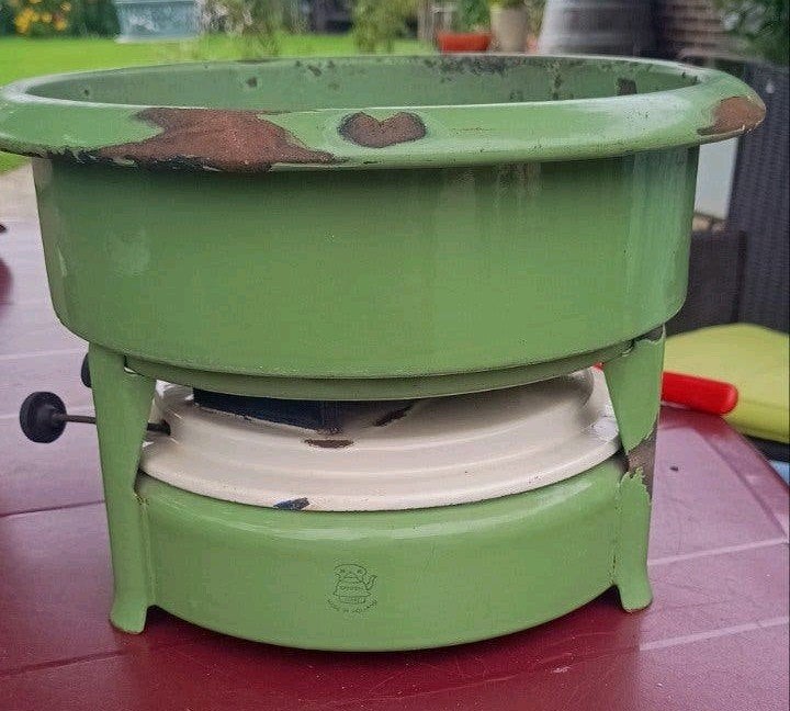 Vintage Petroleumstel - Groen Emaille Kooktoestel, Ophalen of Verzenden