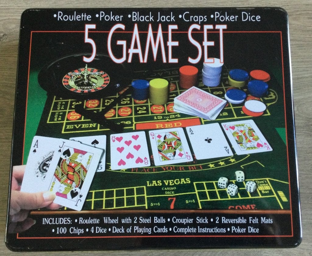 5-in-1 Casino Spelset: Roulette,, Hobby en Vrije tijd, Een of twee spelers, Ophalen of Verzenden, Gebruikt, Onbekend