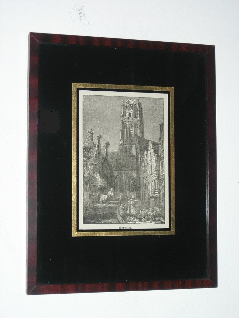 Rotterdam, staalgravure Payne - Bartlett, 1870, Antiek en Kunst, Kunst | Etsen en Gravures, 1800 - 1899, Stadsgezicht, Ophalen of Verzenden