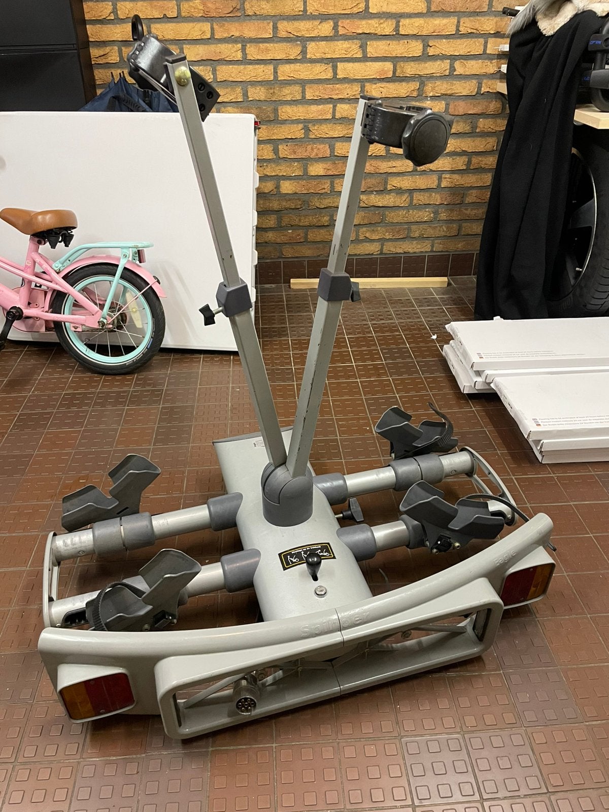 Kantelbare fietsendrage voor op de trekhaak, Auto diversen, Fietsendragers, Ophalen, Gebruikt, Trekhaakdrager