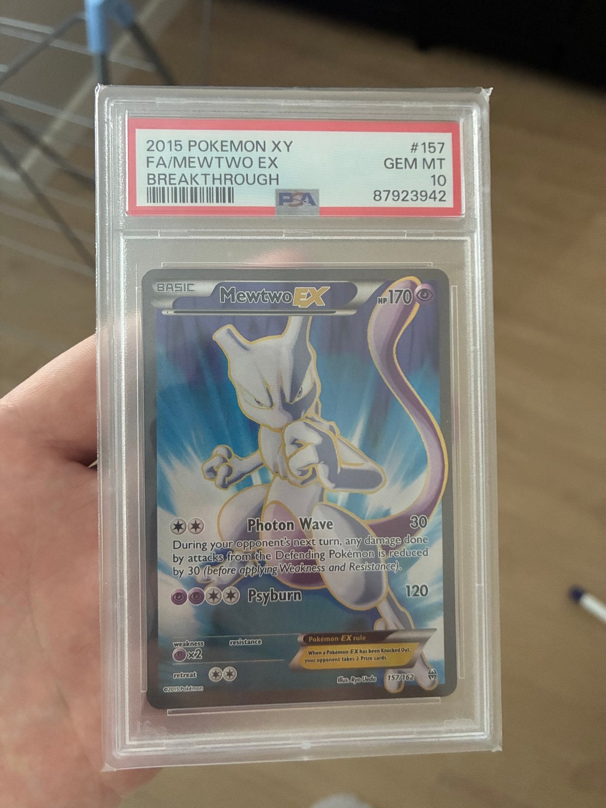 Mewtwo EX Breakthrough 157 PSA 10 Gem Mint Pokémon Kaart, Ophalen of Verzenden, Nieuw, Losse kaart