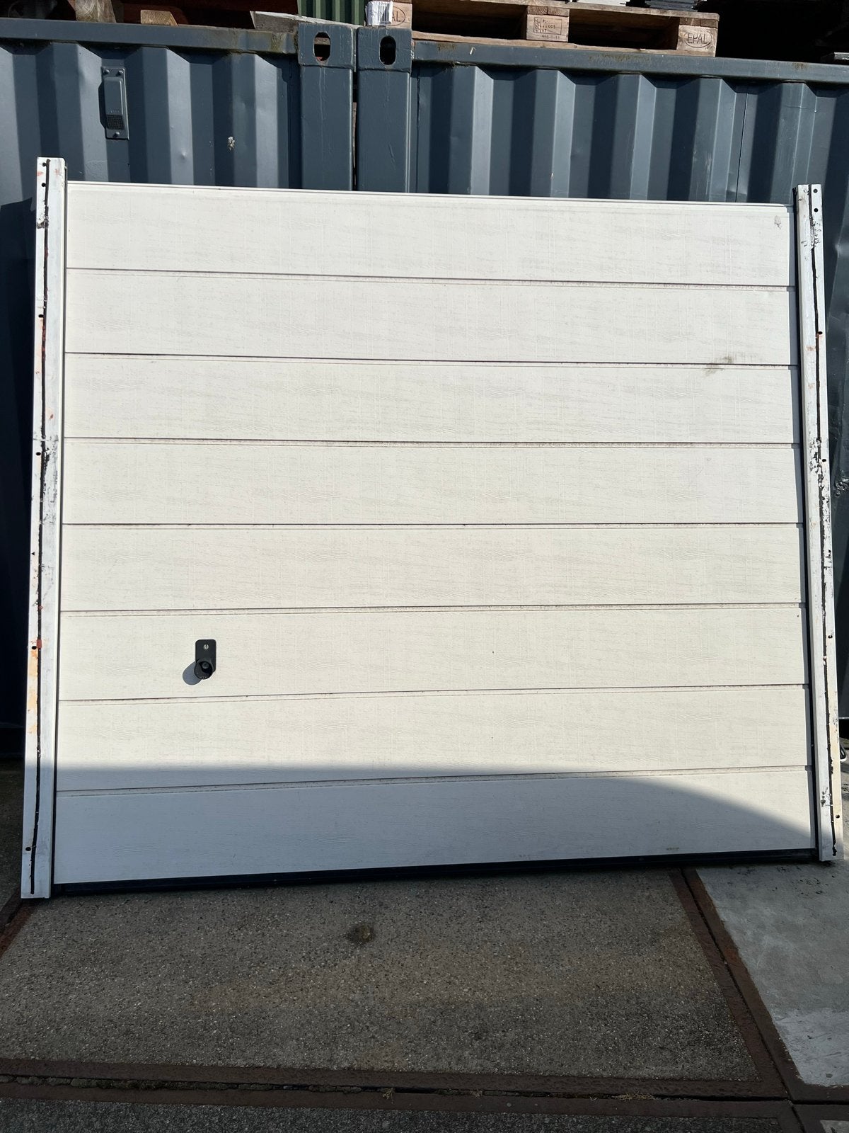 Handmatige geïsoleerde garagedeur - 222,5x253,5 cm, Doe-het-zelf en Verbouw, Ophalen, Gebruikt, Garagedeur, 120 cm of meer
