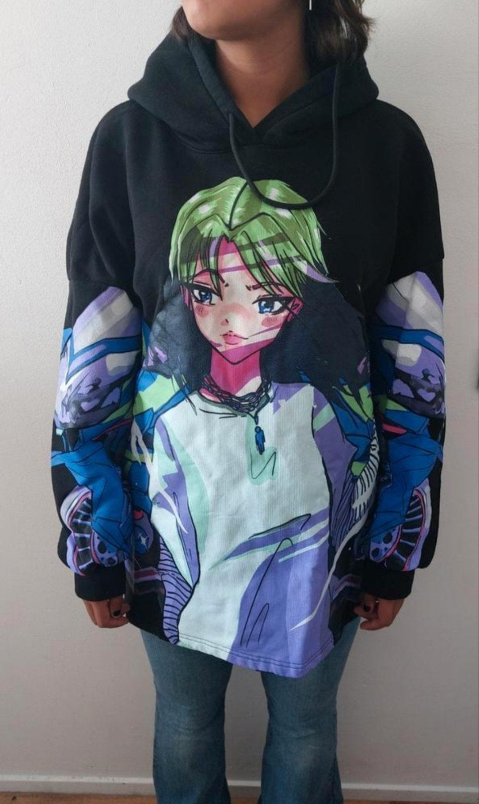 Bershka x Billie Eilish oversized sweater M/L, Maat 38/40 (M), Zwart, Zo goed als nieuw, Bershka