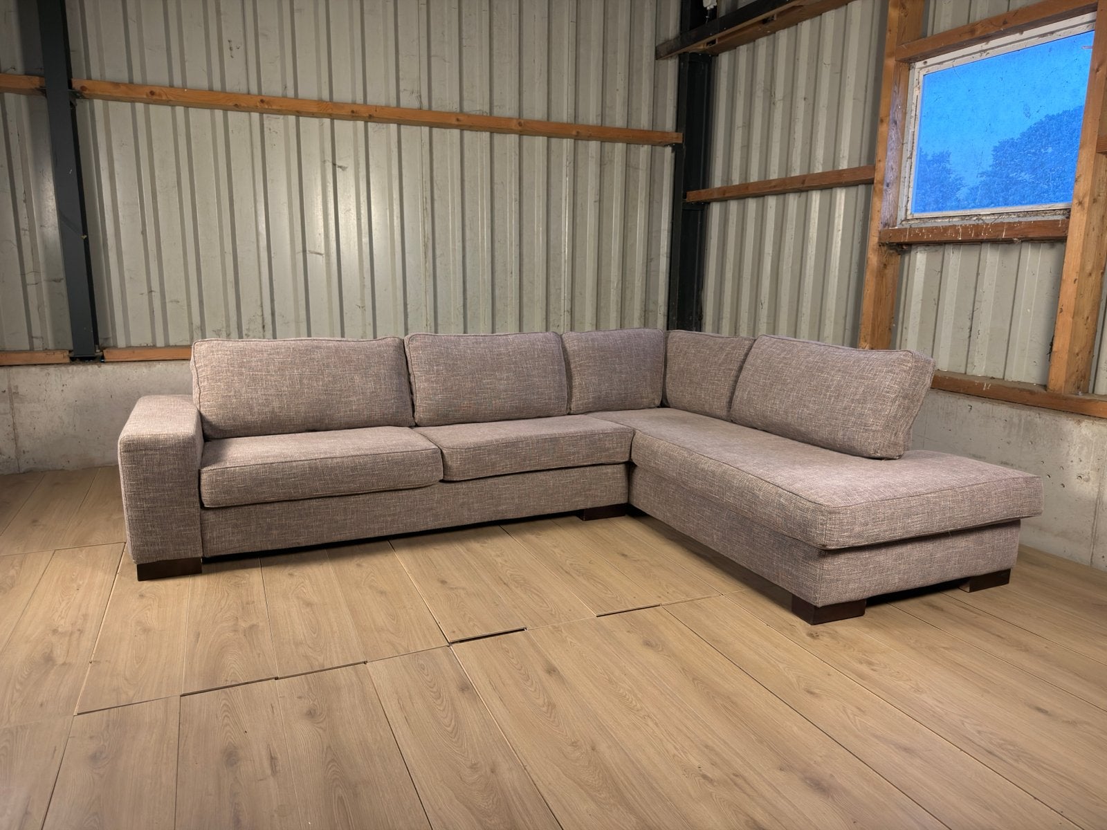 UITVERKOOP - grote beige hoekbank  + GRATIS BEZORGING, Ophalen, 250 tot 300 cm, 100 tot 125 cm, Hoekbank