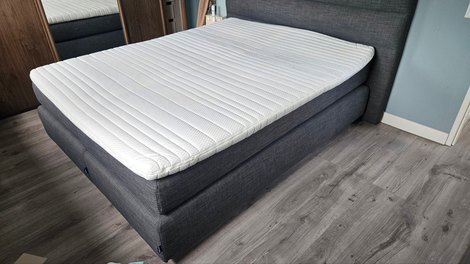 Karlsson boxspring compleet 160x200cm /antraciet!, Ophalen, Gebruikt, Tweepersoons, 200 cm