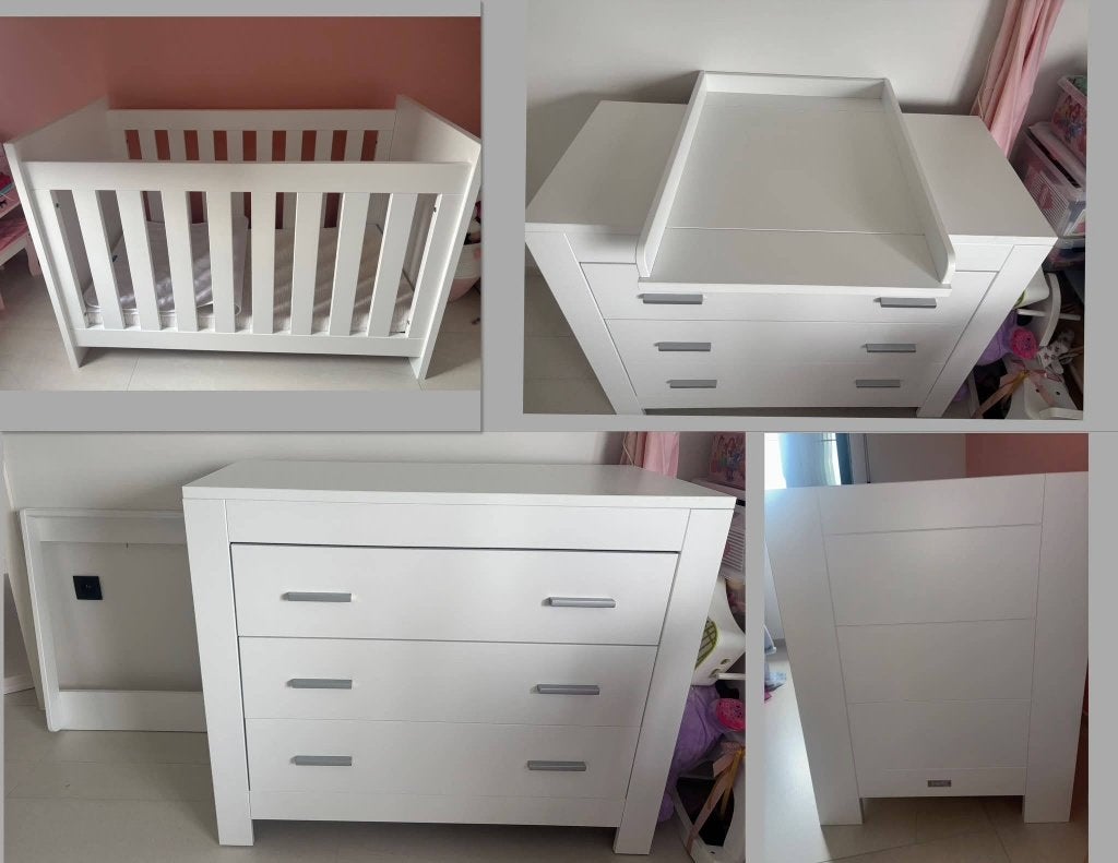 Babykamer bed + commode + eventueel matras en beschermer, Kinderen en Baby's, Ophalen, Zo goed als nieuw, Jongetje of Meisje